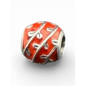 PANDORA Red Vines Enamel 925 Silver Charm Bead Retired #790525EN17